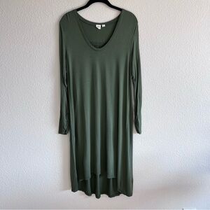 Gap Women’s Long Sleeve High Low Green Knee Length Dress